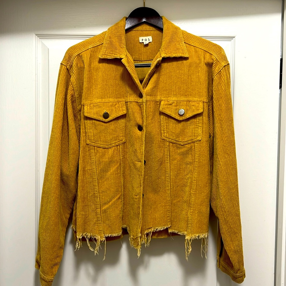 🍂🍁🍂🍁POL CORD SHACKET SIZE LARGE NWOT MUSTARD YELLOW COLOR 🍁🍂🍁🍂